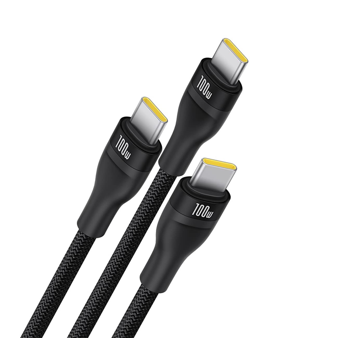 Baseus Flash 100 W 3-i-1 USB-C-kabel, 1,5 m - svart / PD-kabel / Multikabel