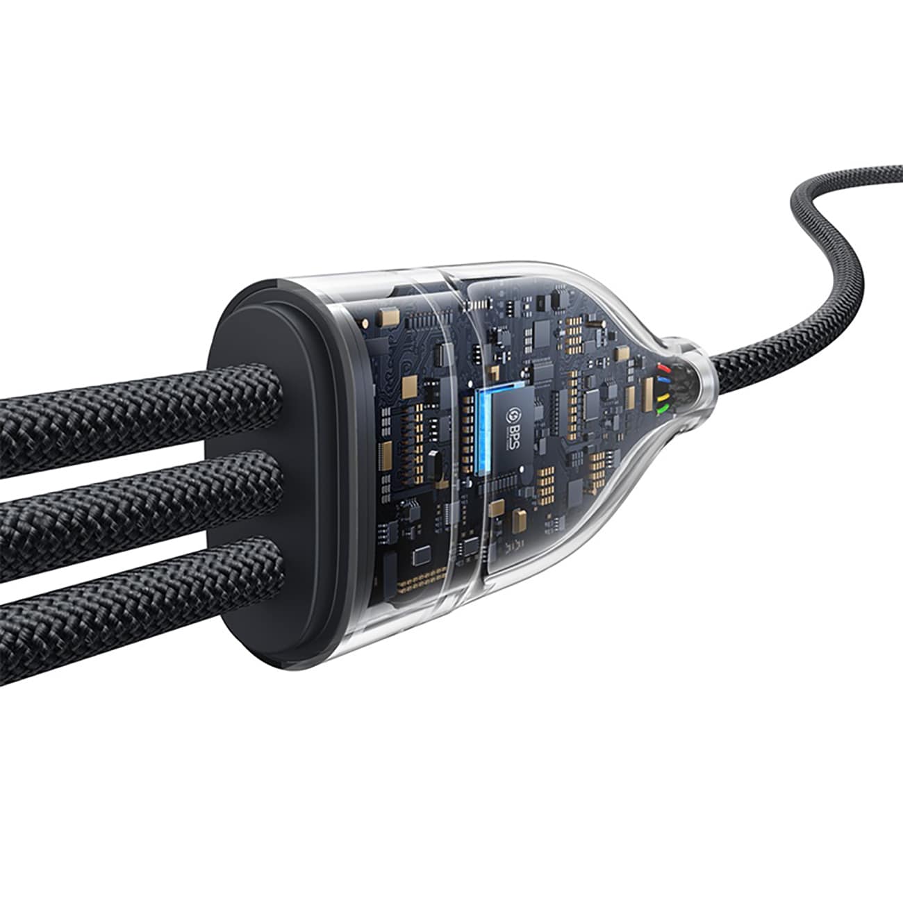 Baseus Flash 100 W 3-i-1 USB-C-kabel, 1,5 m - svart / PD-kabel / Multikabel
