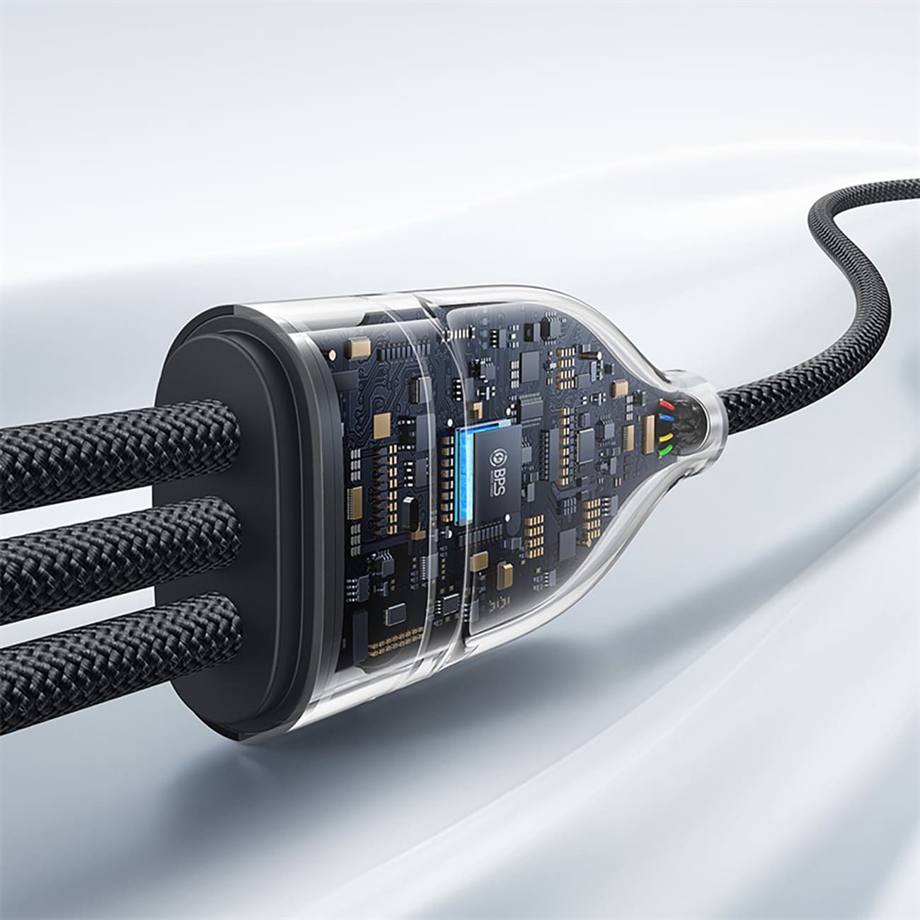 Baseus Flash 100 W 3-i-1 USB-C-kabel, 1,5 m - svart / PD-kabel / Multikabel