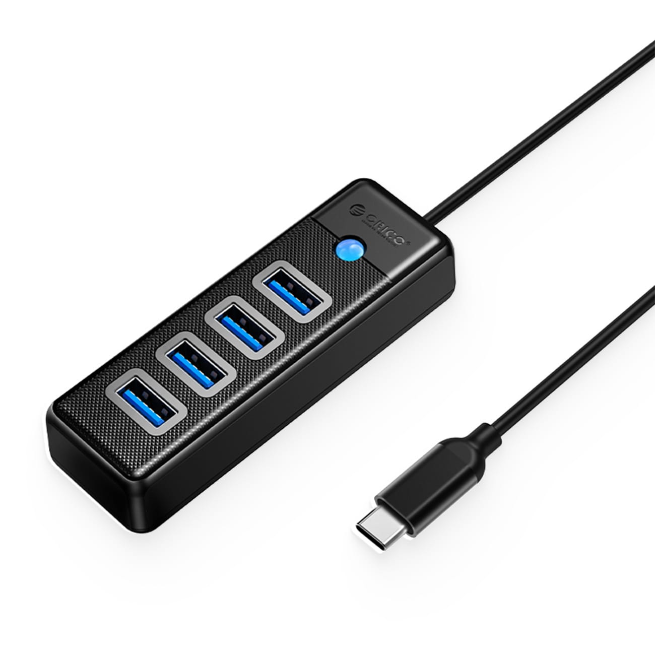 Orico PW4U-C3 USB-hubb med 4 USB-A 3.0-portar, 1 m – svart
