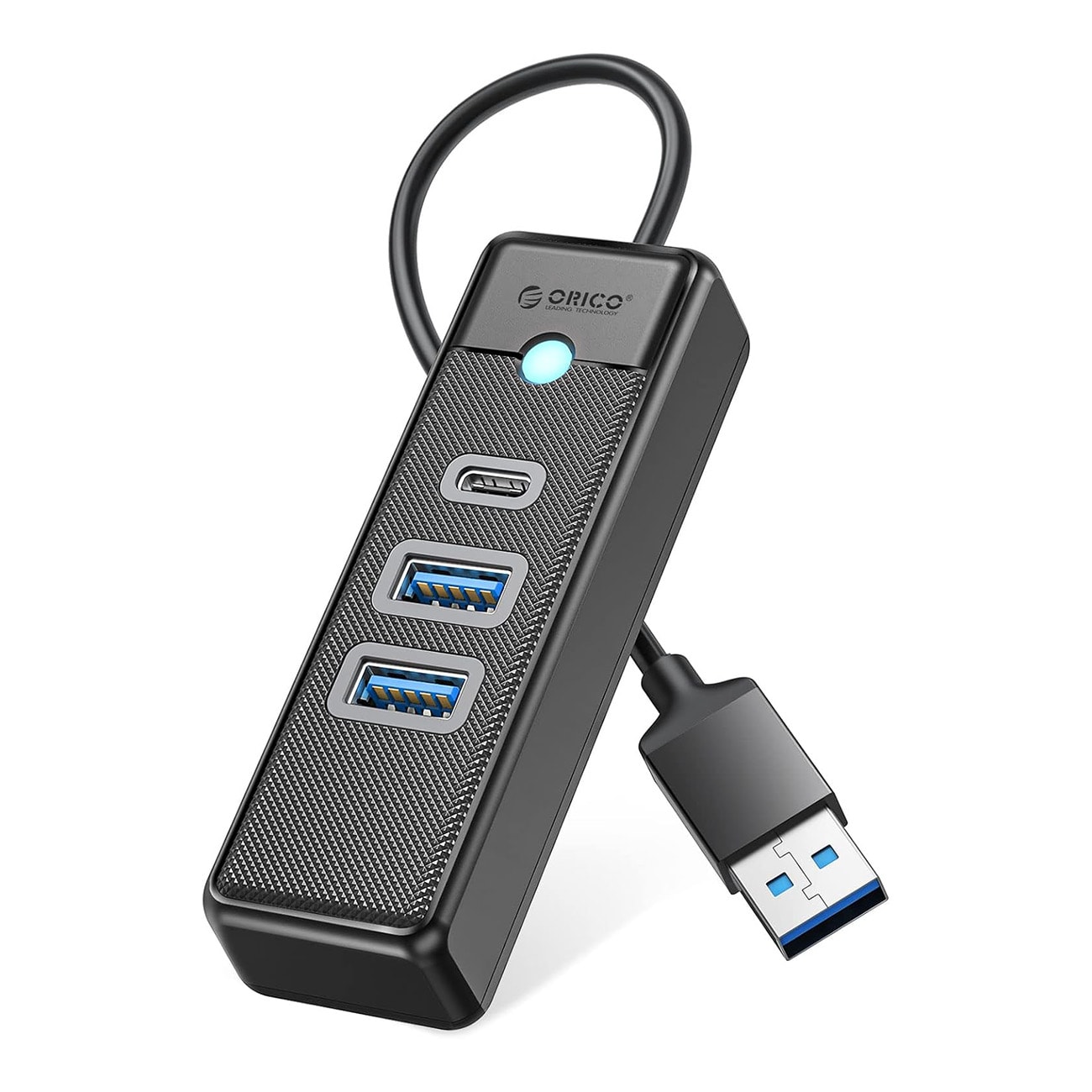Orico PWC2U-U3 USB-hubb med 3 portar: 2x USB-A 3.0, 1x USB-C 3.0, 0,15 m – svart