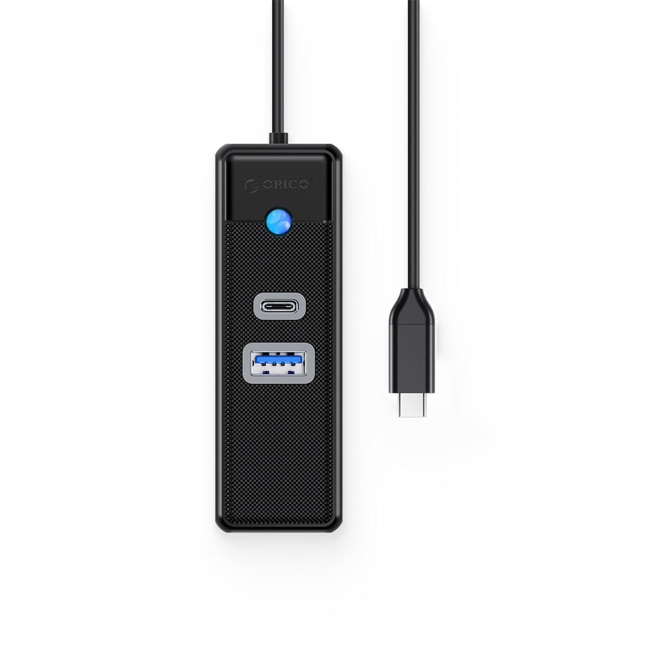 Orico PWCUR-C3 USB-hubb 3 portar: USB-A 3.0, USB-C 3.0, RJ45 Gigabit, 0,5 m svart