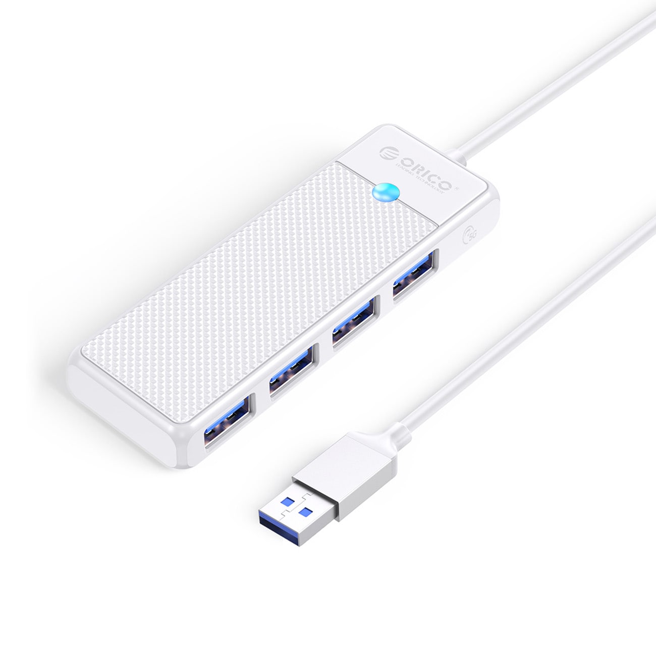Orico PAPW4A-U3 USB-hubb med 4 portar (4x USB-A 3.0), 0,15 m – vit