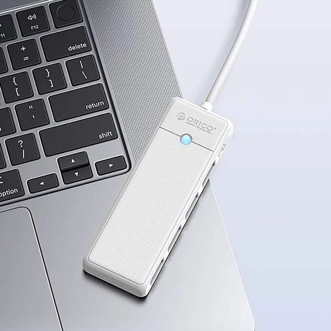 Orico PAPW4A-C3 USB-hubb med 4 portar (4x USB-A 3.0), 1,8 m – vit