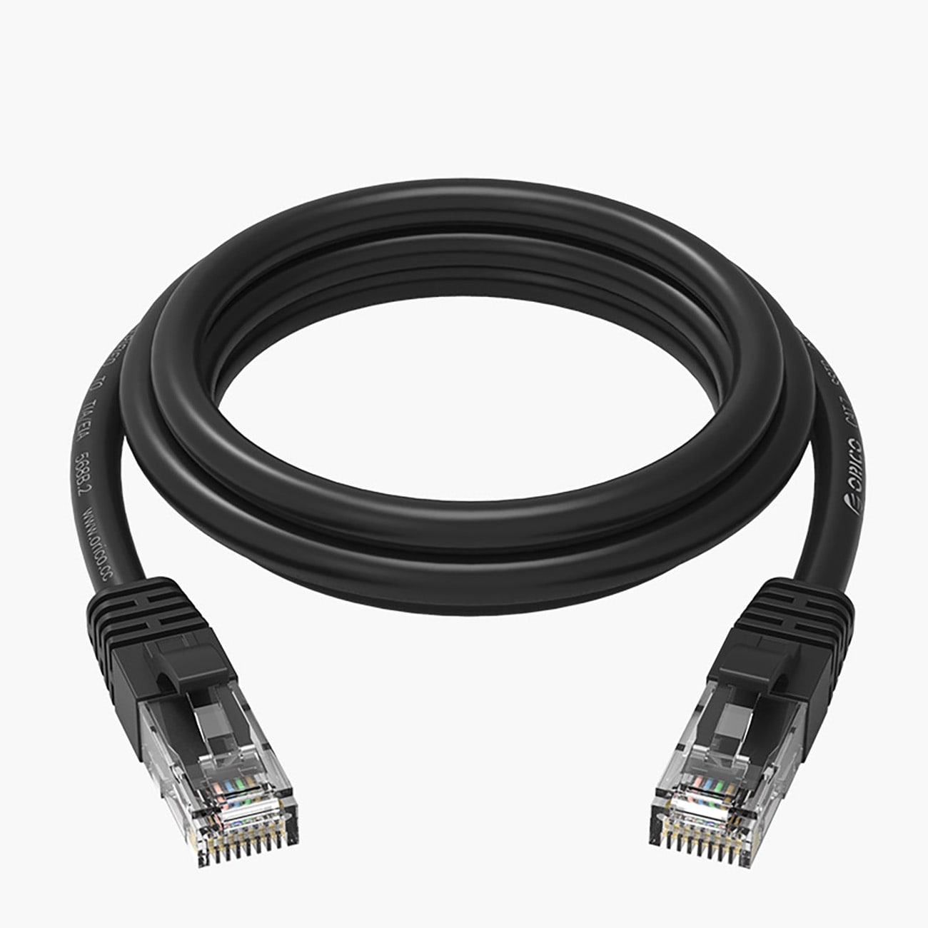 Orico PUG-C6 CAT6 1000 Mbps RJ45 Ethernet-nätverkskabel (LAN), rund, 2 m – svart
