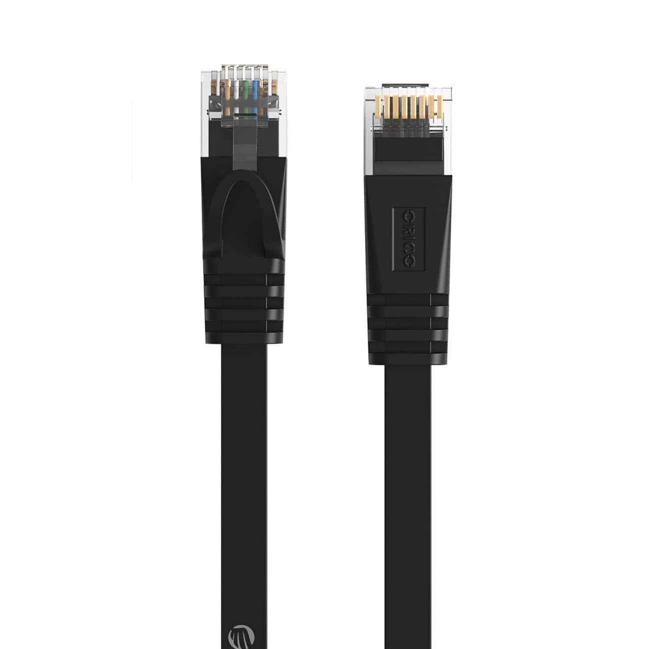 Orico PUG-C7B CAT7 10 Gbps RJ45 Ethernet-nätverkskabel för internet och LAN, platt, 5 m – svart
