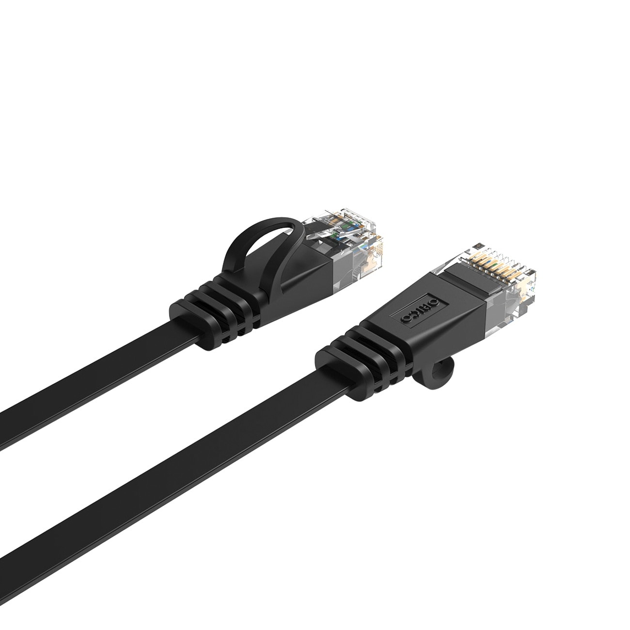 Orico PUG-C7B CAT7 10 Gbps RJ45 Ethernet-nätverkskabel för internet och LAN, platt, 15 m – svart