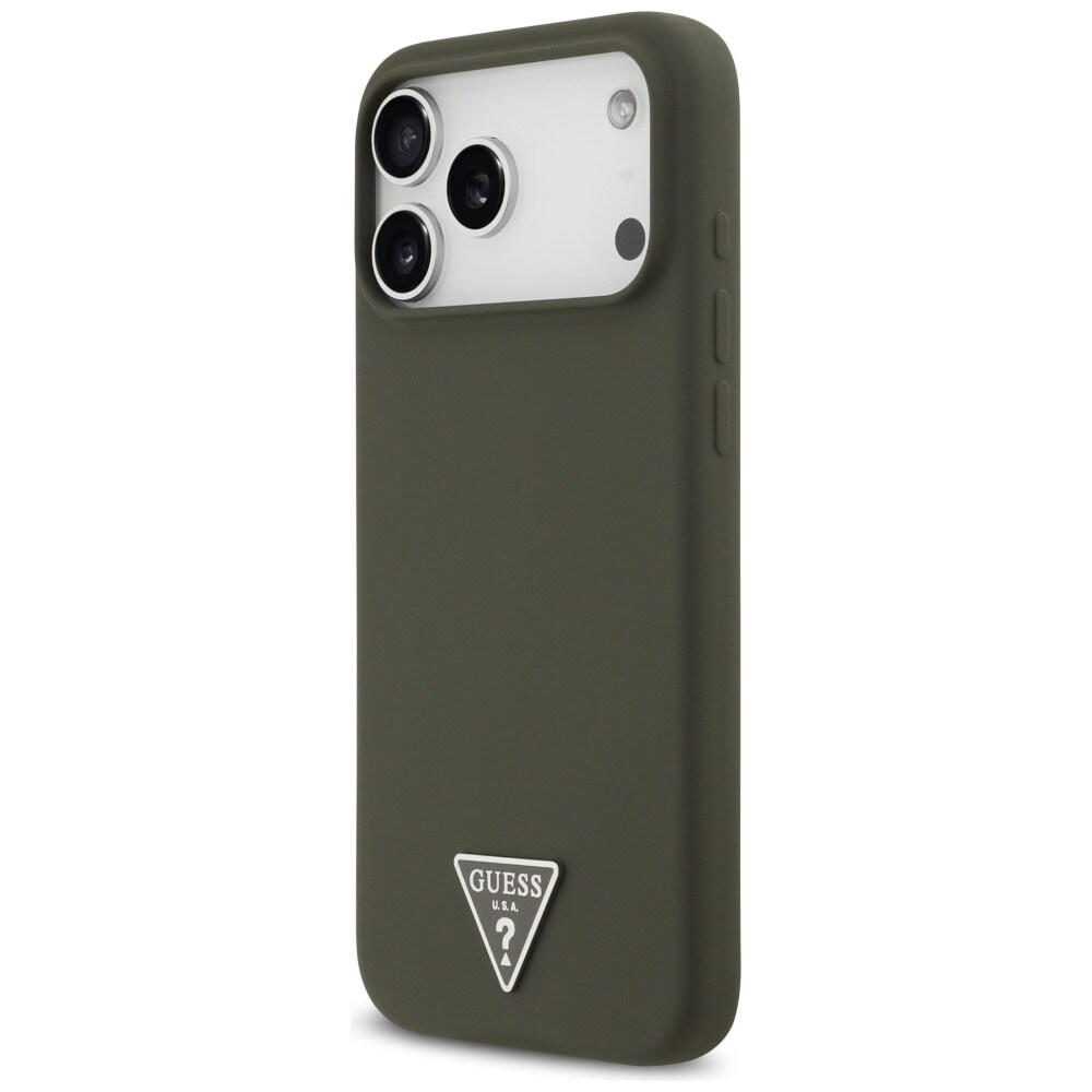 Guess MagSafe-fodral med triangulär silikonlogotyp för iPhone 17 Pro Max – grönt