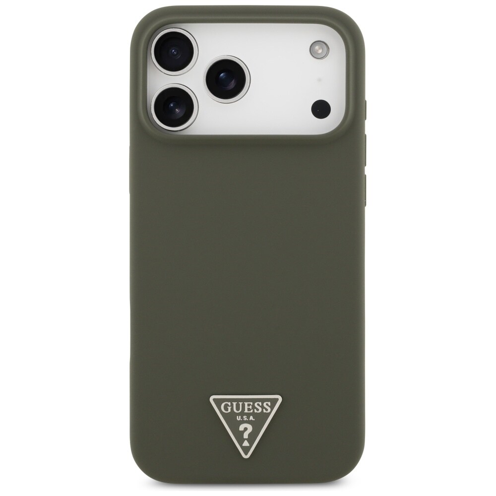 Guess MagSafe-fodral med triangulär silikonlogotyp för iPhone 17 Pro Max – grönt