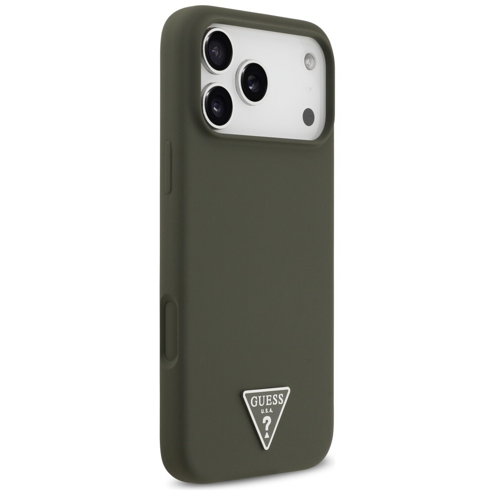 Guess MagSafe-fodral med triangulär silikonlogotyp för iPhone 17 Pro Max – grönt