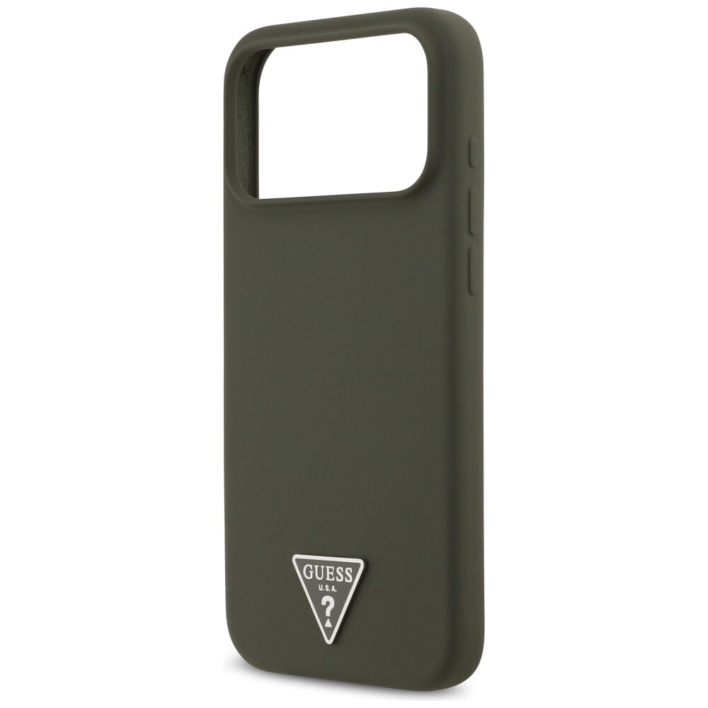 Guess MagSafe-fodral med triangulär silikonlogotyp för iPhone 17 Pro Max – grönt
