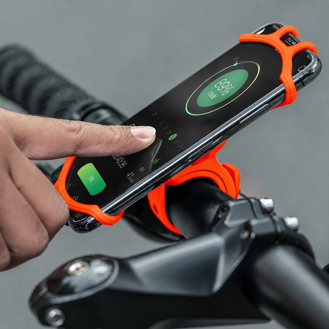Rockbros LF436 mobilhållare med styreklämma – orange