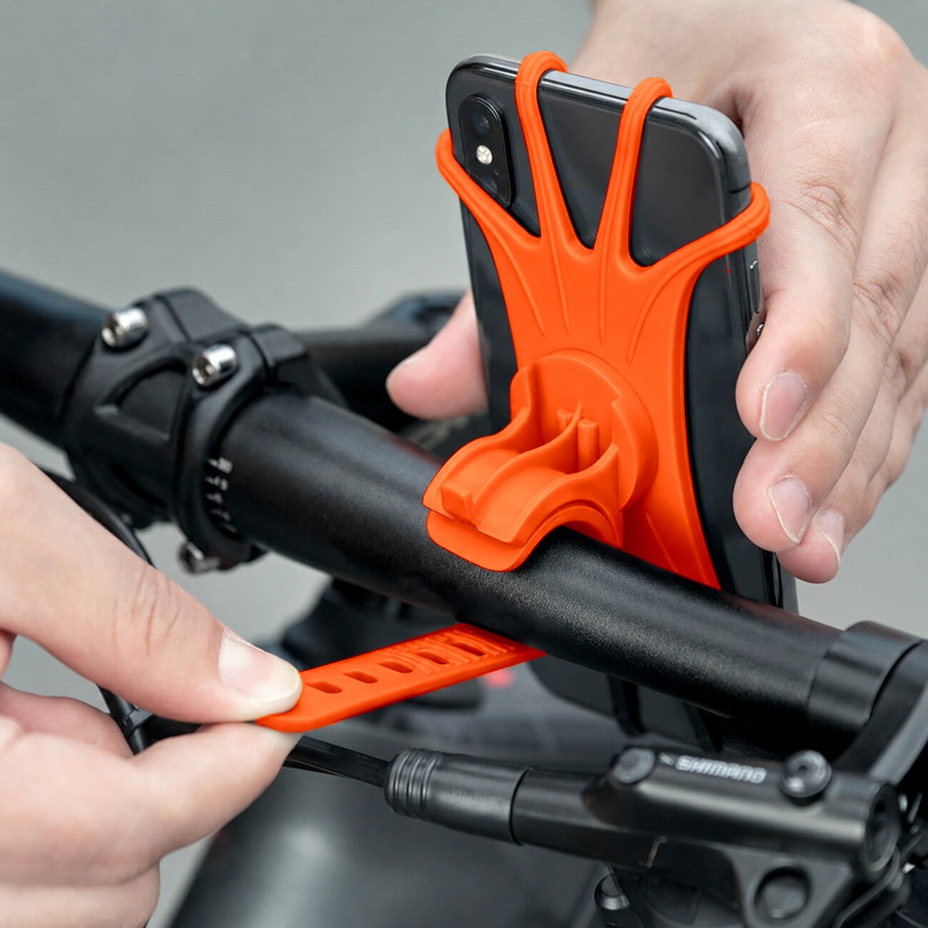 Rockbros LF436 mobilhållare med styreklämma – orange