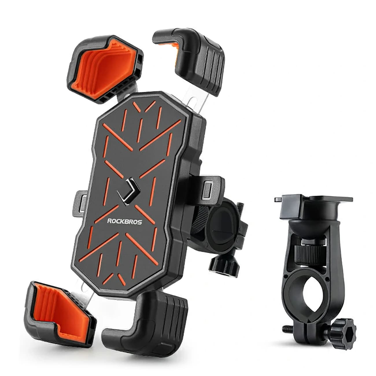 Rockbros HW-117 mobilhållare med styreklämma – svart och orange