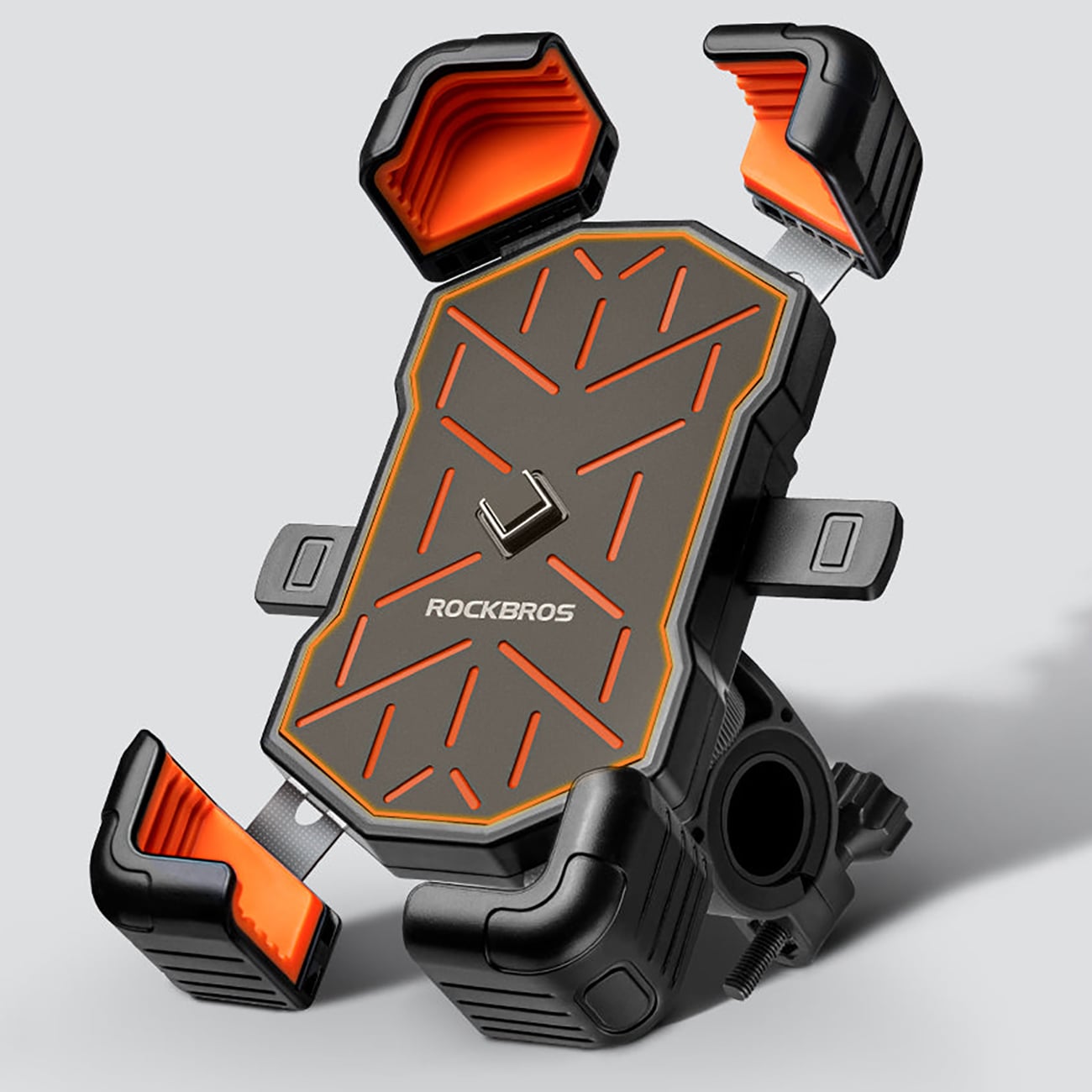 Rockbros HW-117 mobilhållare med styreklämma – svart och orange