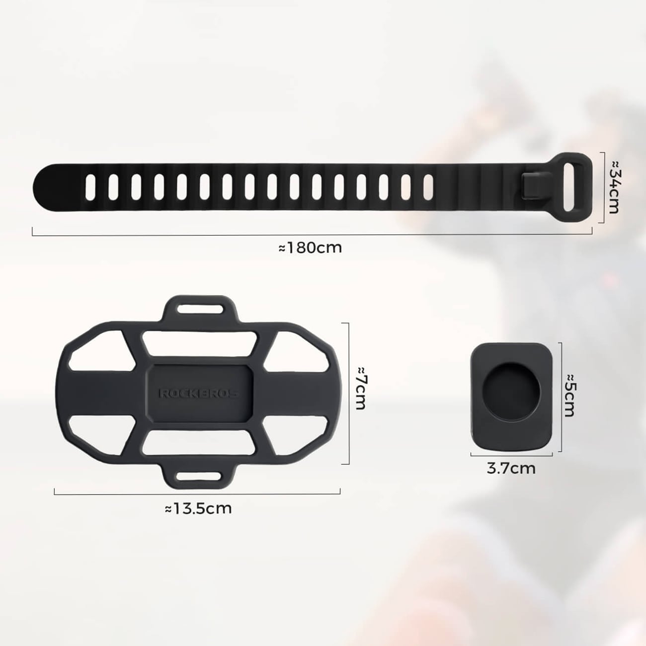 Rockbros 250015001 mobilhållare med silikonklämma – svart