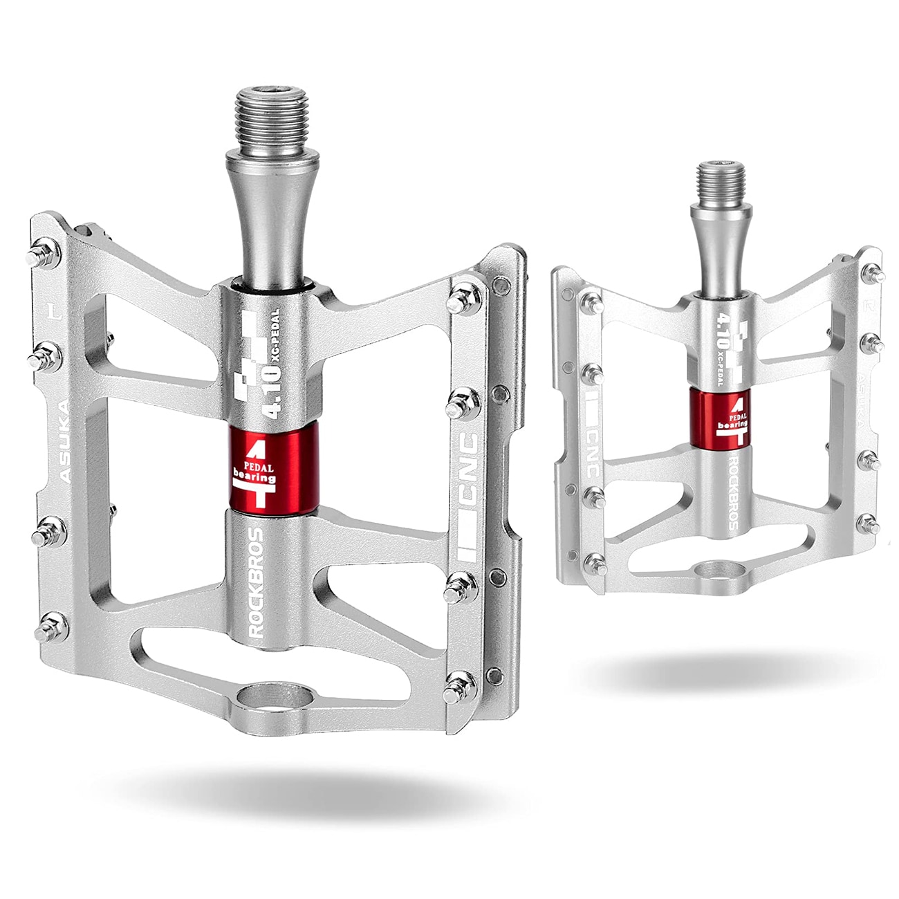 Rockbros JT410 4,10 cykelpedaler med 4 kullager – silver