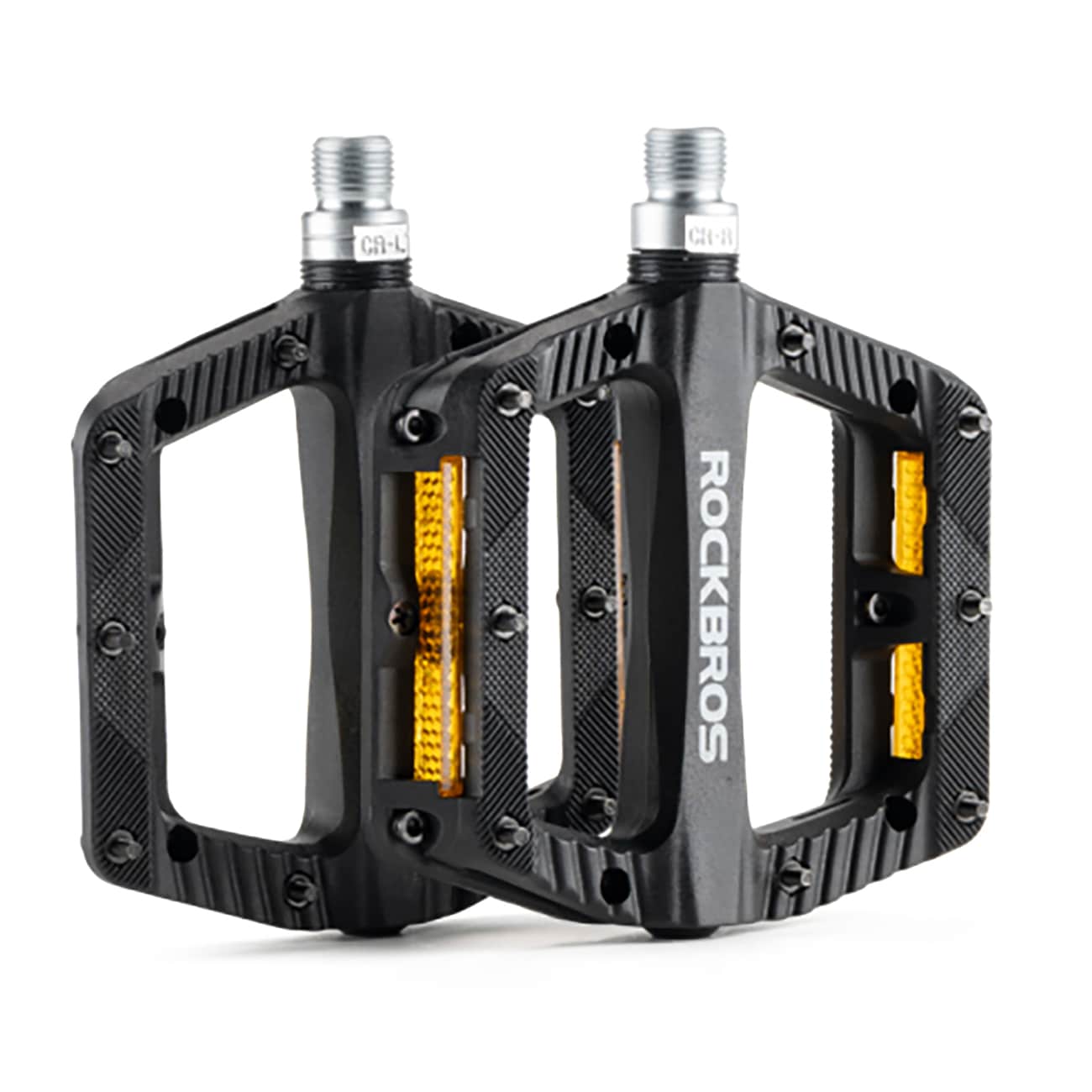 Rockbros BP2501 reflekterande cykelpedaler i nylon – svarta