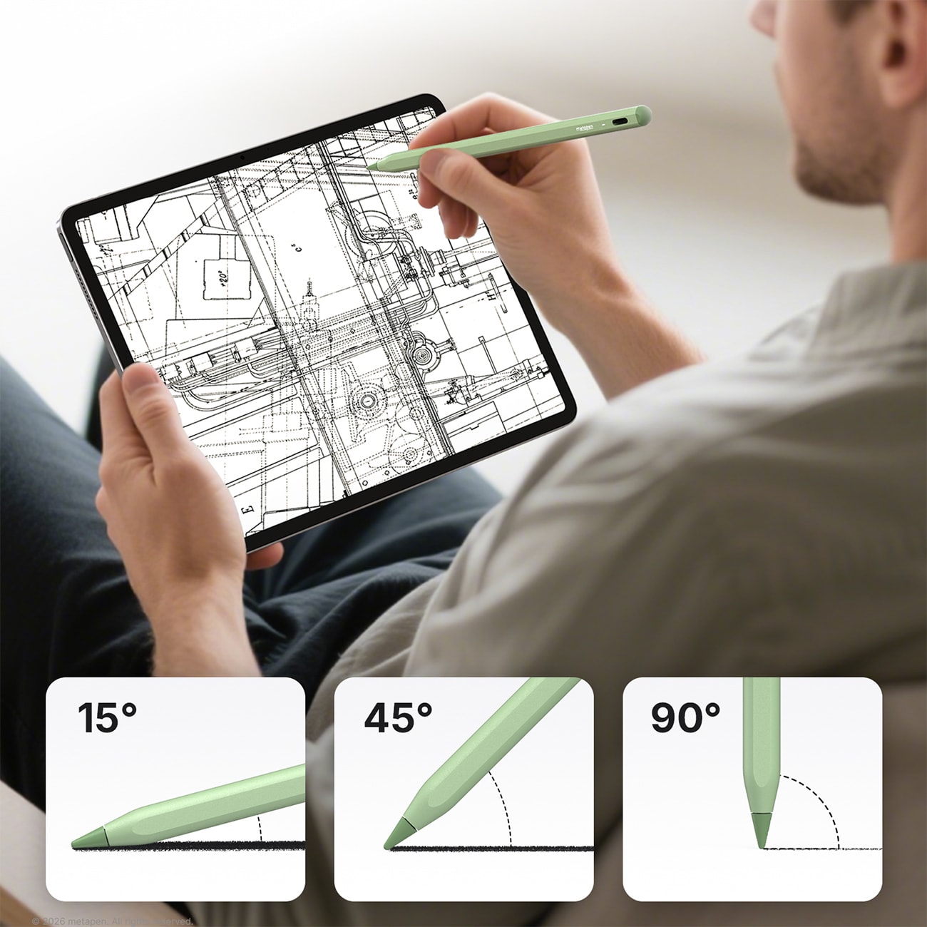 Metapen A8 Active Stylus för iPad USB-C – Grön