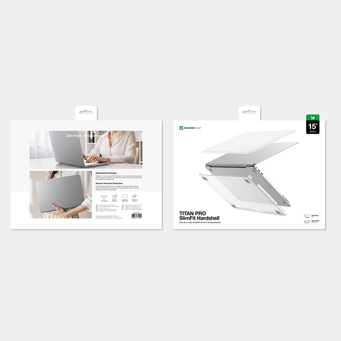 AmazingThing Titan-skal för MacBook Air M5 15" – genomskinligt