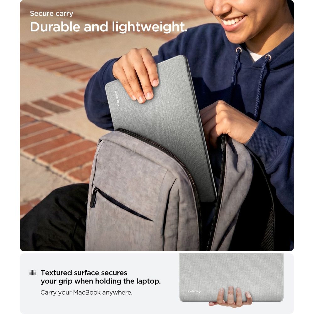 Spigen Urban Fit-fodral för MacBook Air 13" 2023 / 2024 / 2025 2026 – Grå