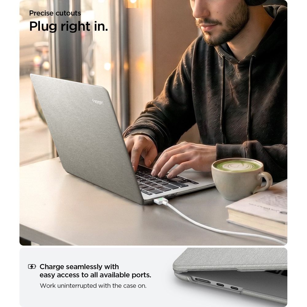 Spigen Urban Fit-fodral för MacBook Air 15" 2023 / 2024 / 2025 / 2026 – Grå