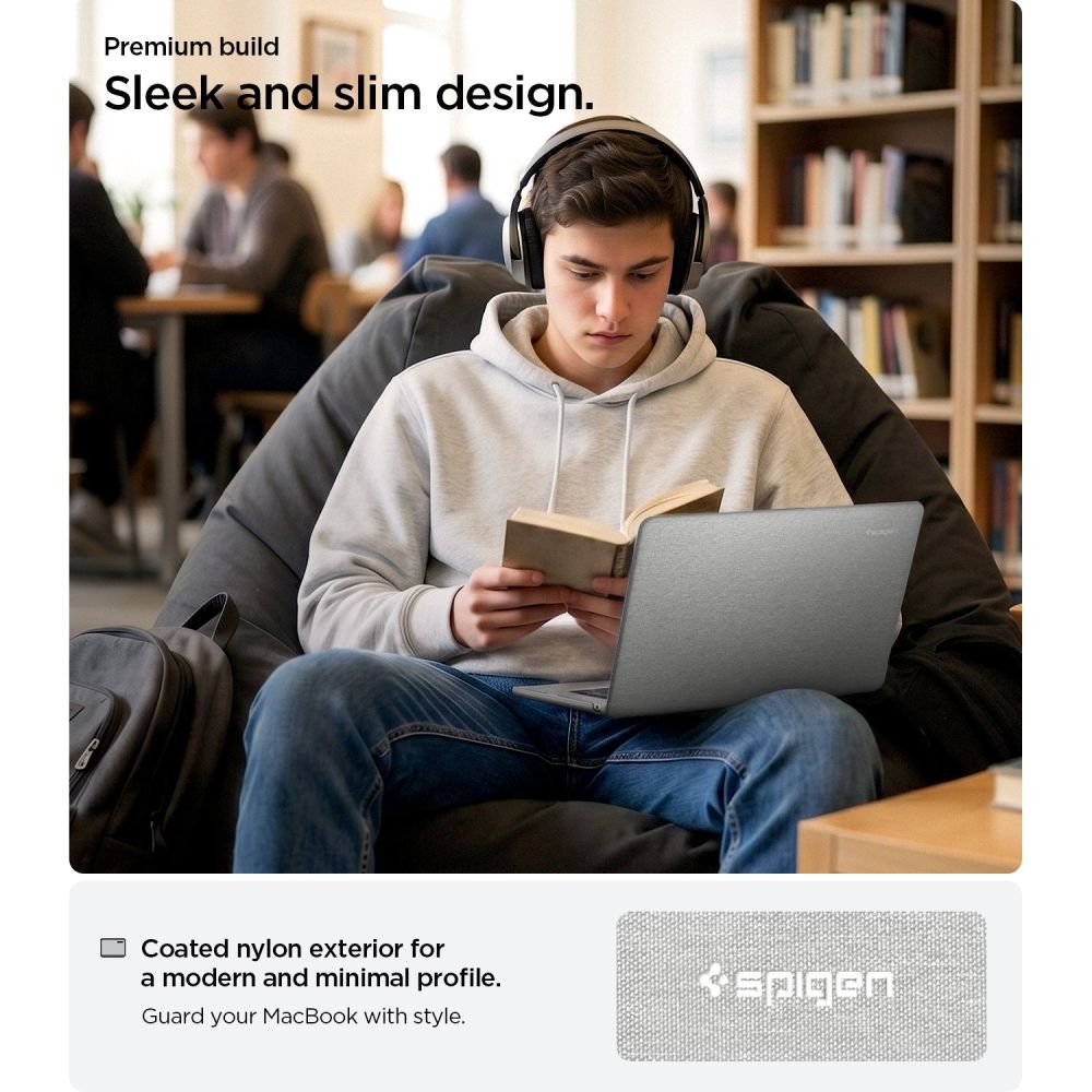 Spigen Urban Fit-fodral för MacBook Air 15" 2023 / 2024 / 2025 / 2026 – Grå