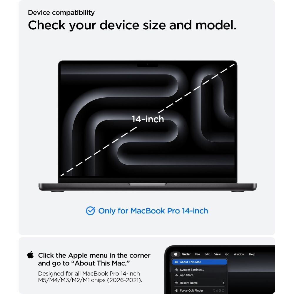 Spigen Urban Fit-fodral för MacBook Pro 14" 2021 / 2023 / 2024 / 2025 / 2026 – Grå