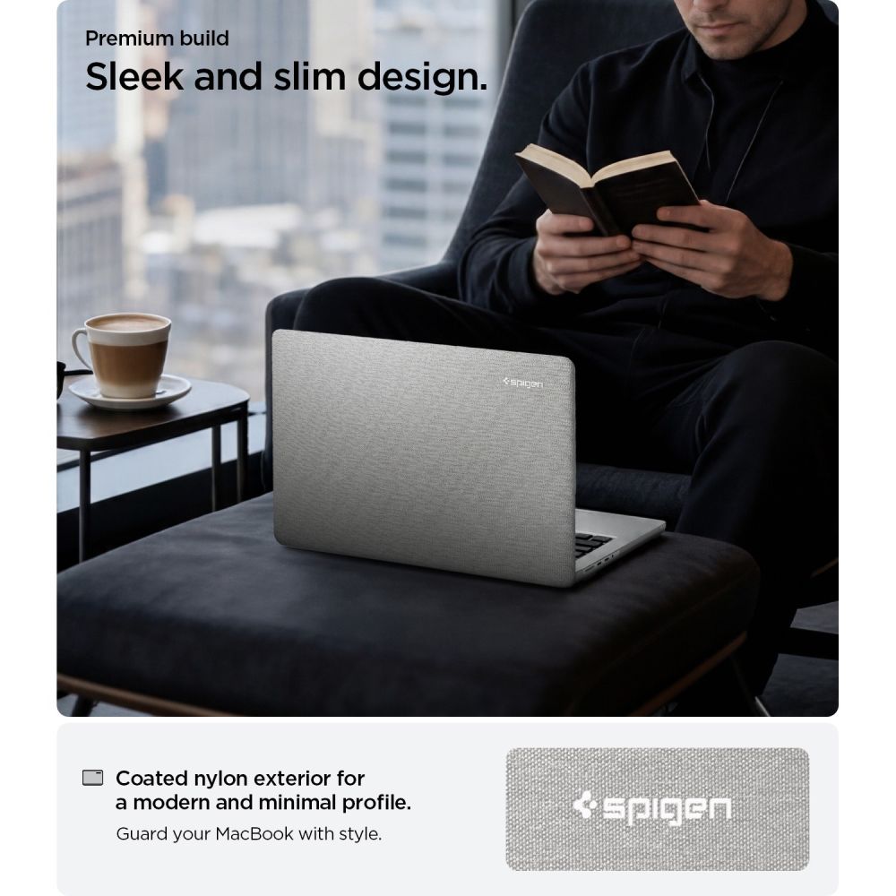 Spigen Urban Fit-fodral för MacBook Pro 14" 2021 / 2023 / 2024 / 2025 / 2026 – Grå