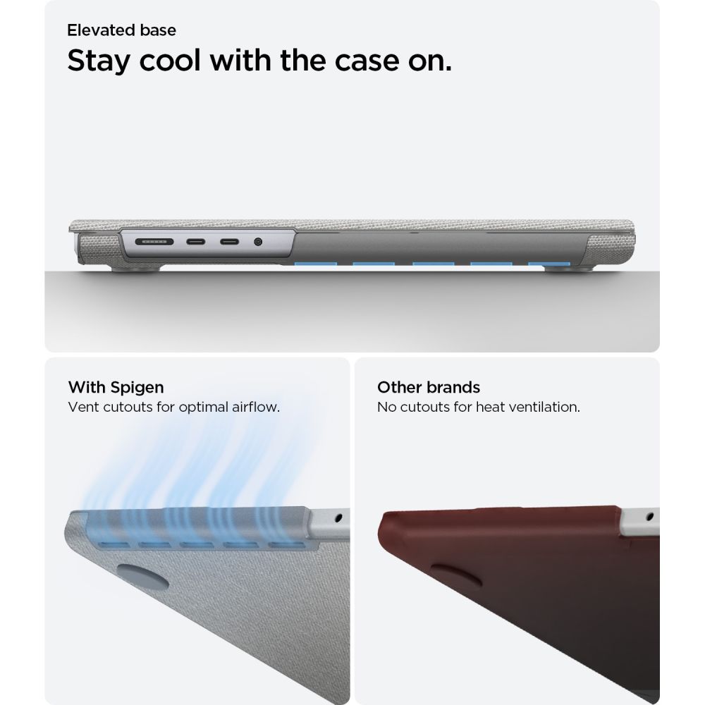 Spigen Urban Fit-fodral för MacBook Pro 14" 2021 / 2023 / 2024 / 2025 / 2026 – Grå