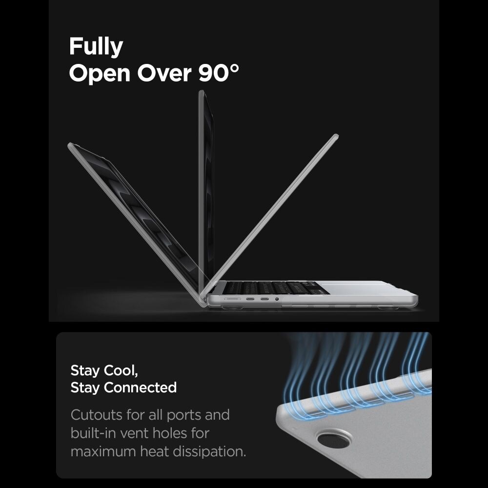 Spigen AirSkin-fodral för MacBook Pro 16" 2021 / 2023 / 2024 / 2025 / 2026 – Transparent matt