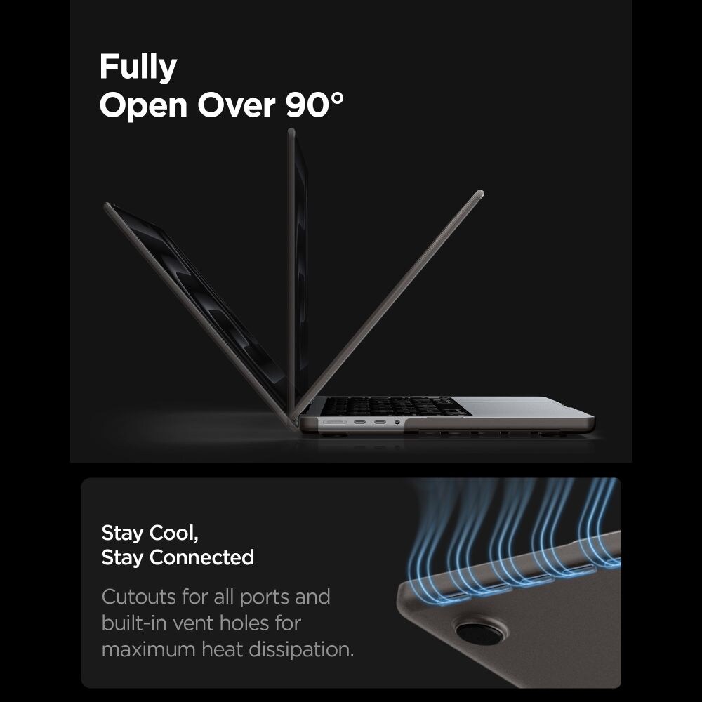 Spigen AirSkin-fodral för MacBook Pro 16" 2021 / 2023 / 2024 / 2025 / 2026 – Halvgenomskinligt