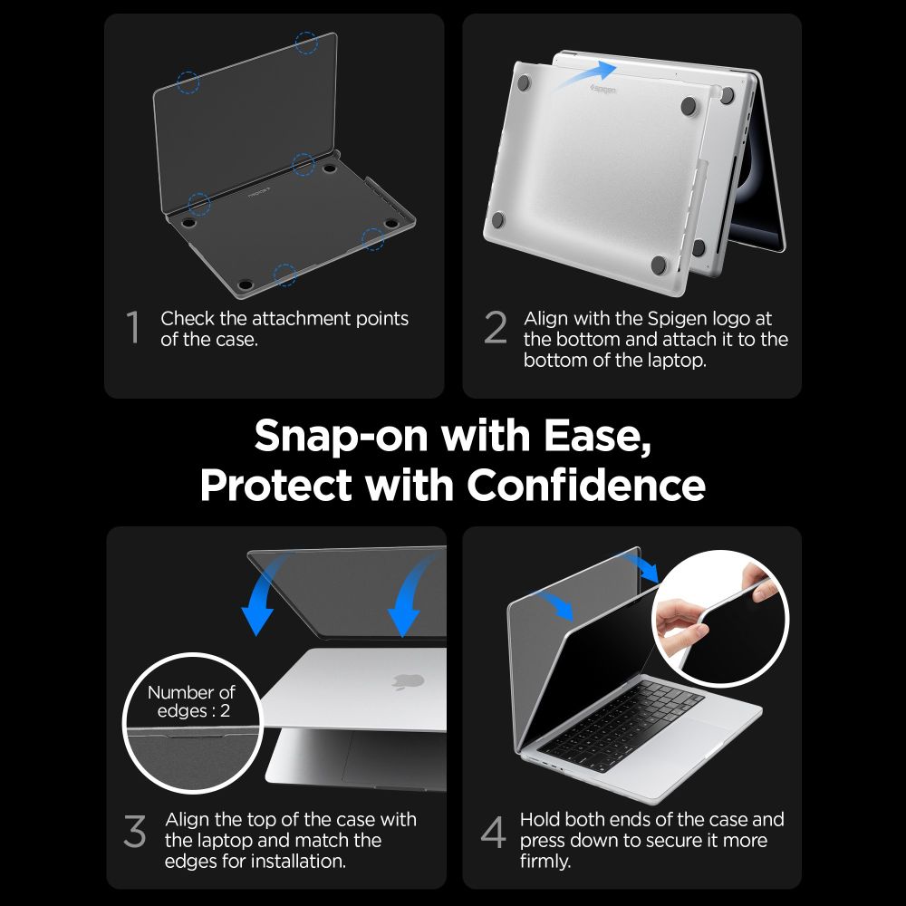 Spigen AirSkin-fodral för MacBook Pro 16" 2021 / 2023 / 2024 / 2025 / 2026 – Halvgenomskinligt