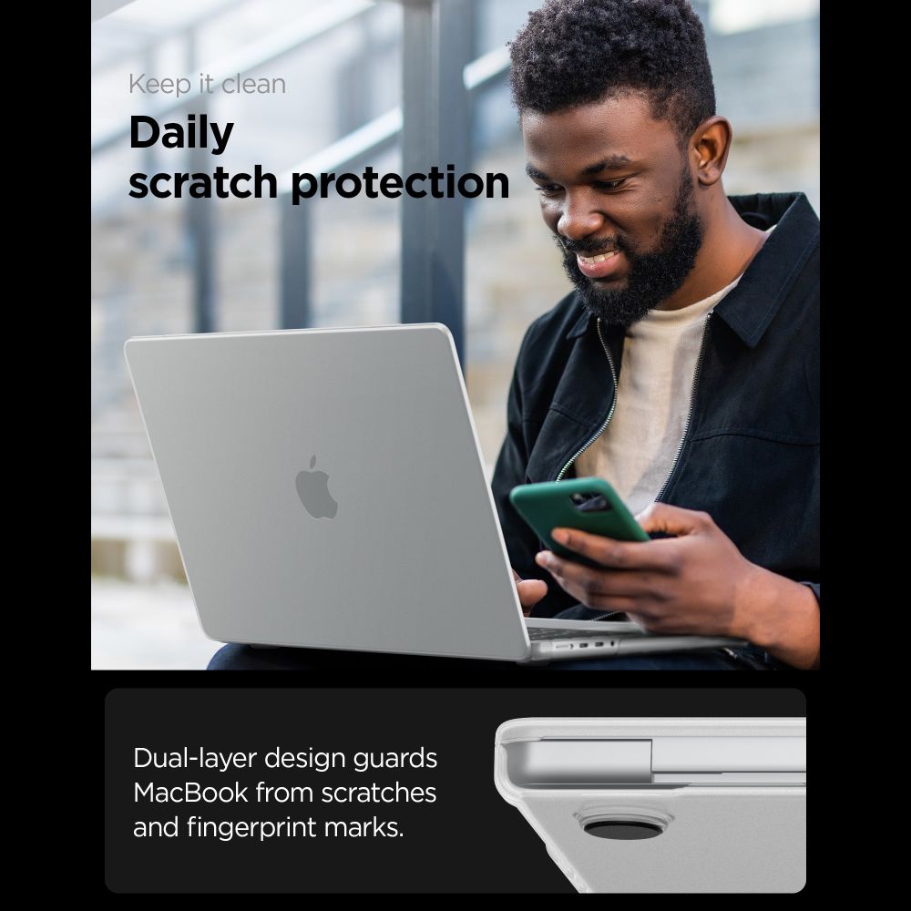 Spigen AirSkin-fodral för MacBook Pro 14" 2021 / 2023 / 2024 / 2025 / 2026 – Transparent matt