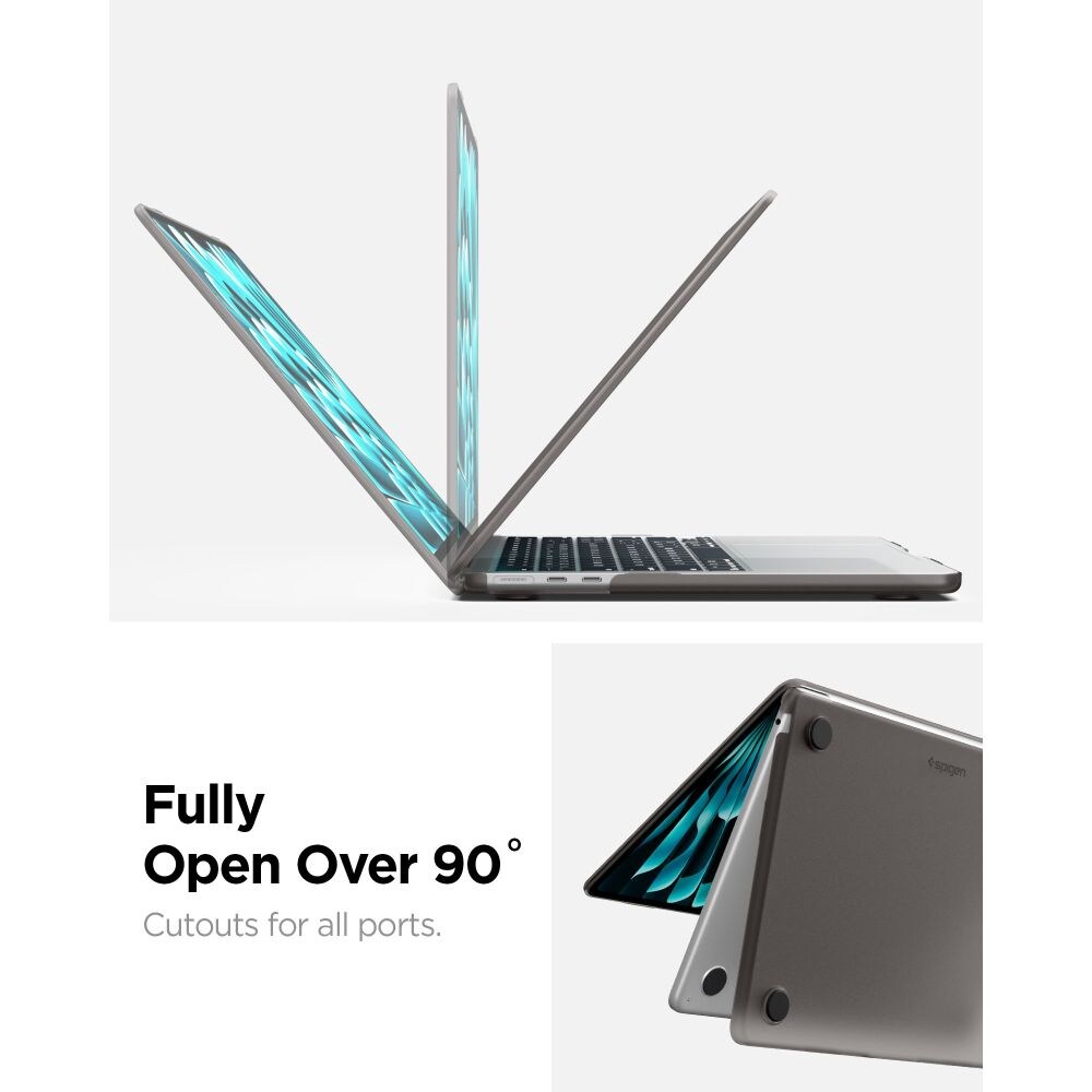 Spigen AirSkin-fodral för MacBook Air 13" 2023–2024–2025–2026 – Halvgenomskinligt