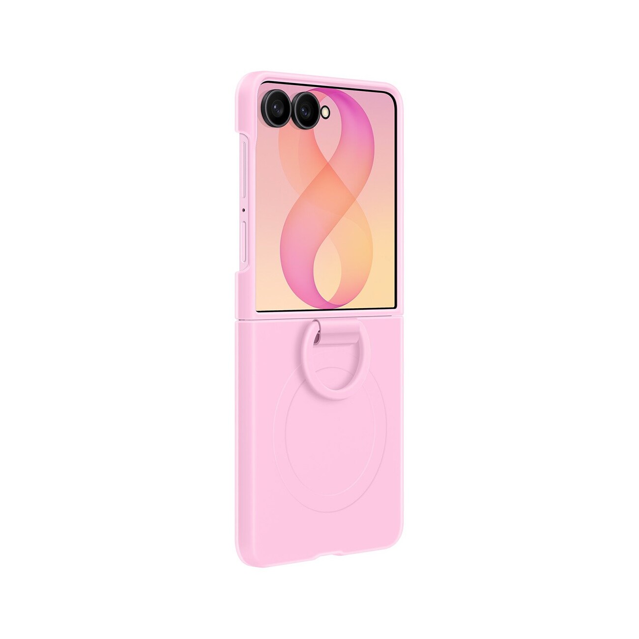 Samsung-skydd med silikonring och magnet för Galaxy Z Flip 8 med MagSafe-ring – rosa