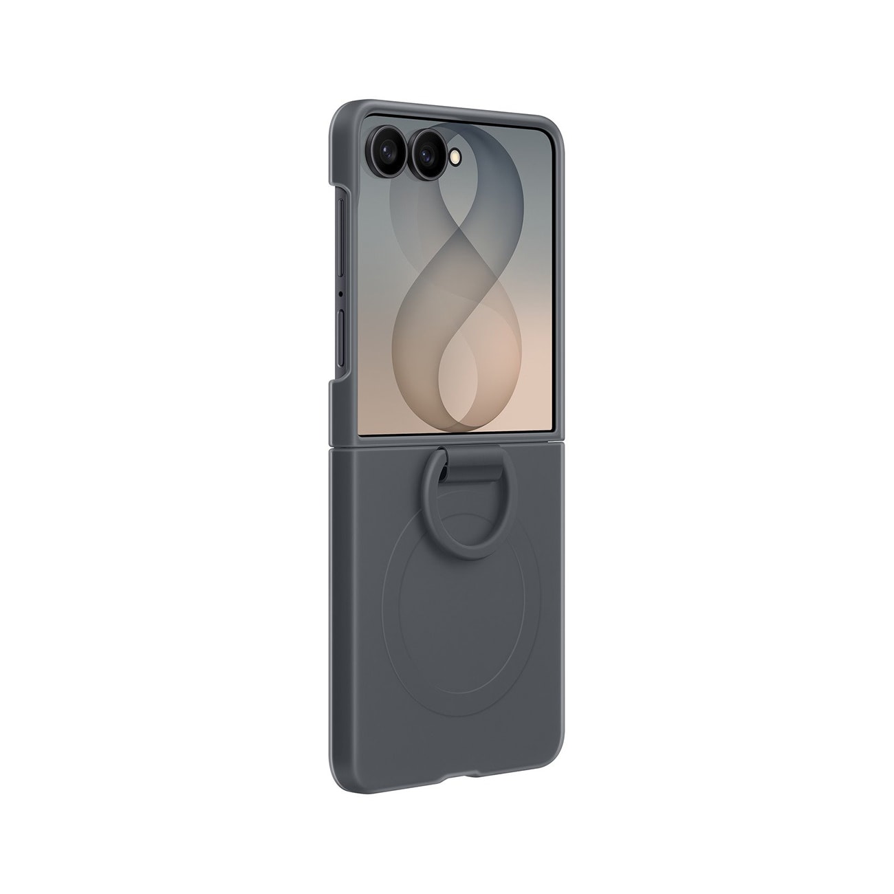 Samsung-skydd med silikonring och magnet för Galaxy Z Flip 8 med MagSafe-ring – svart