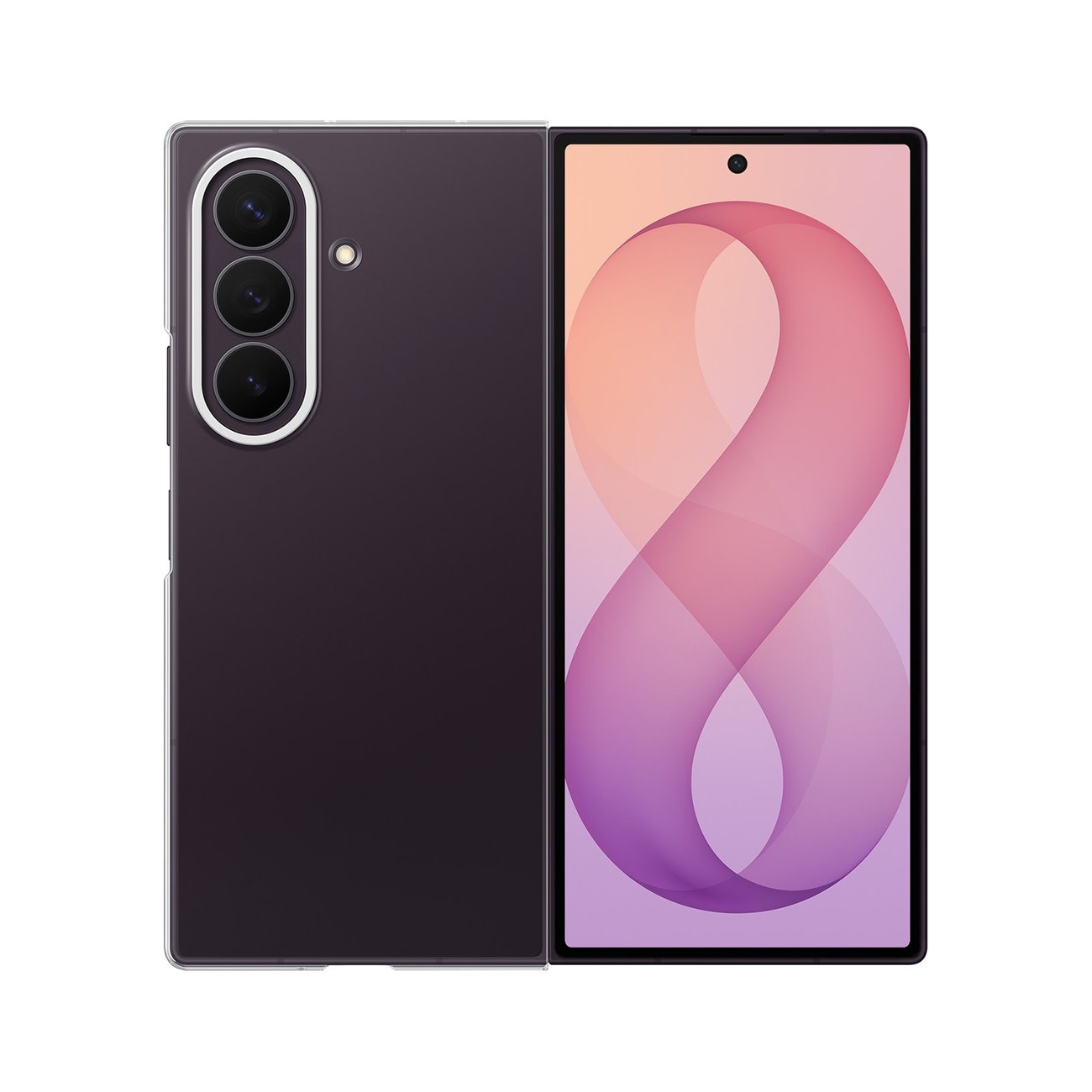 Samsung Clear Case för Samsung Galaxy Z Fold 8 Ultra, 0,8 mm + 2 st. antireflexfilm – transparent