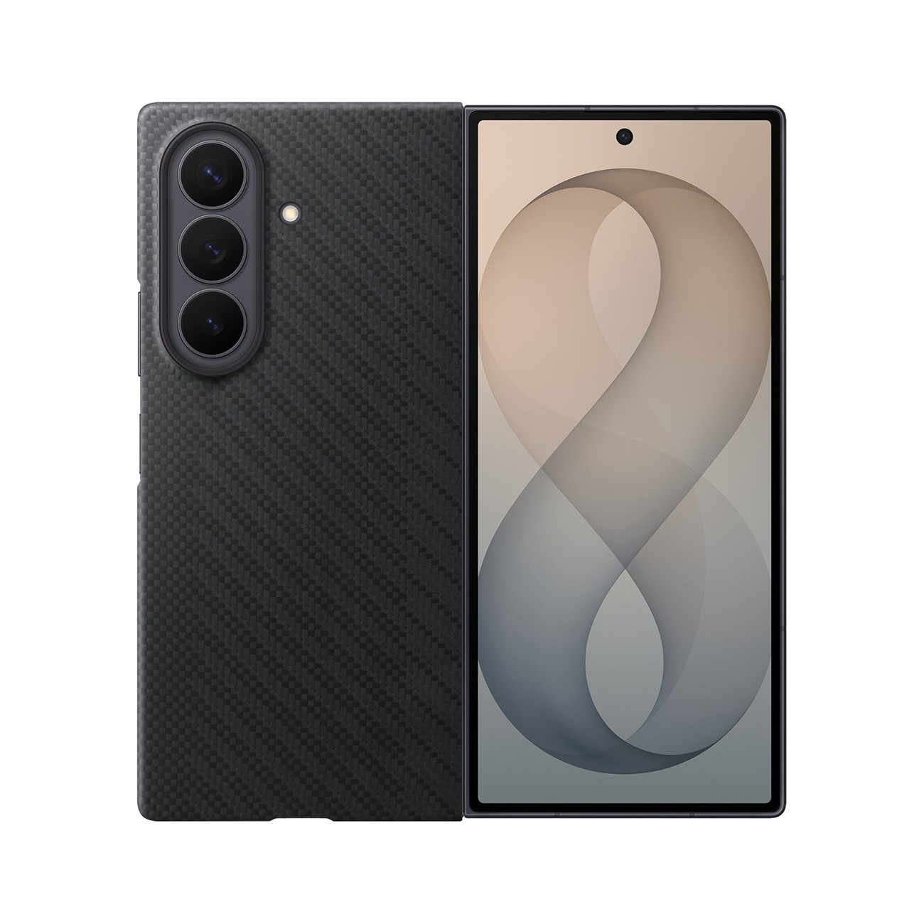 Samsung Carbon Magnet-fodral för Galaxy Z Fold 8 Ultra, MagSafe + 2 antireflexfilmer – svart
