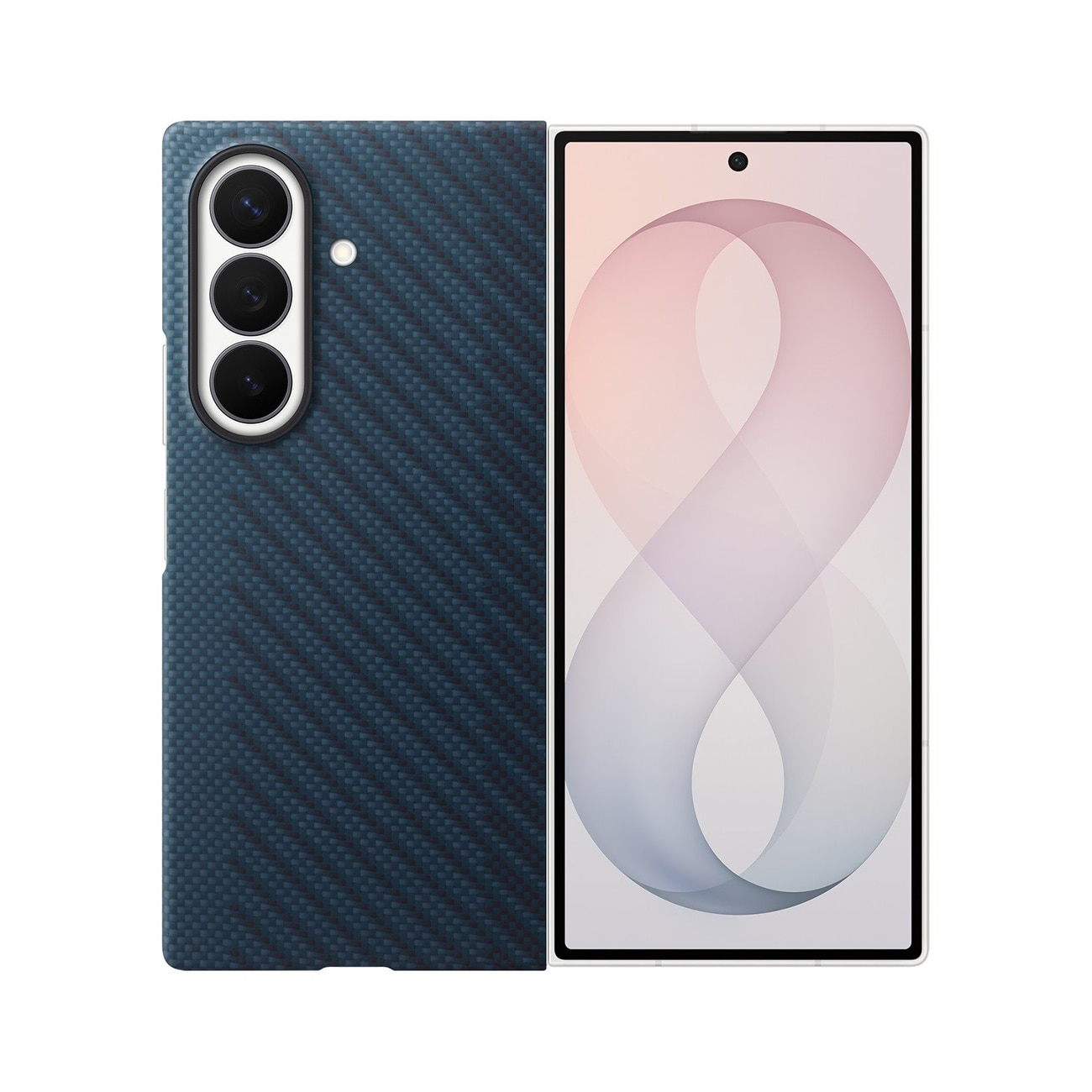 Samsung Carbon Magnet-fodral för Galaxy Z Fold 8 Ultra, MagSafe + 2 antireflexfilmer – marinblått