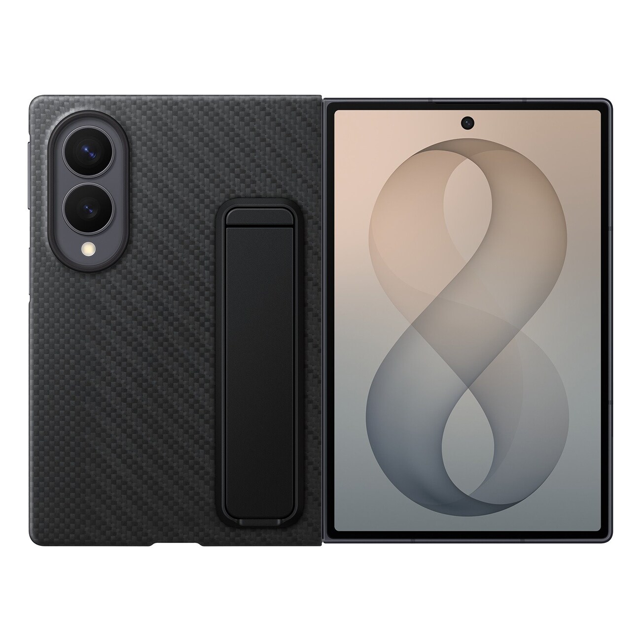 Samsung Carbon Standing Case EF-XF971SBE till Galaxy Z Fold 8 m/stativ + 2 antireflexfilmer – svart