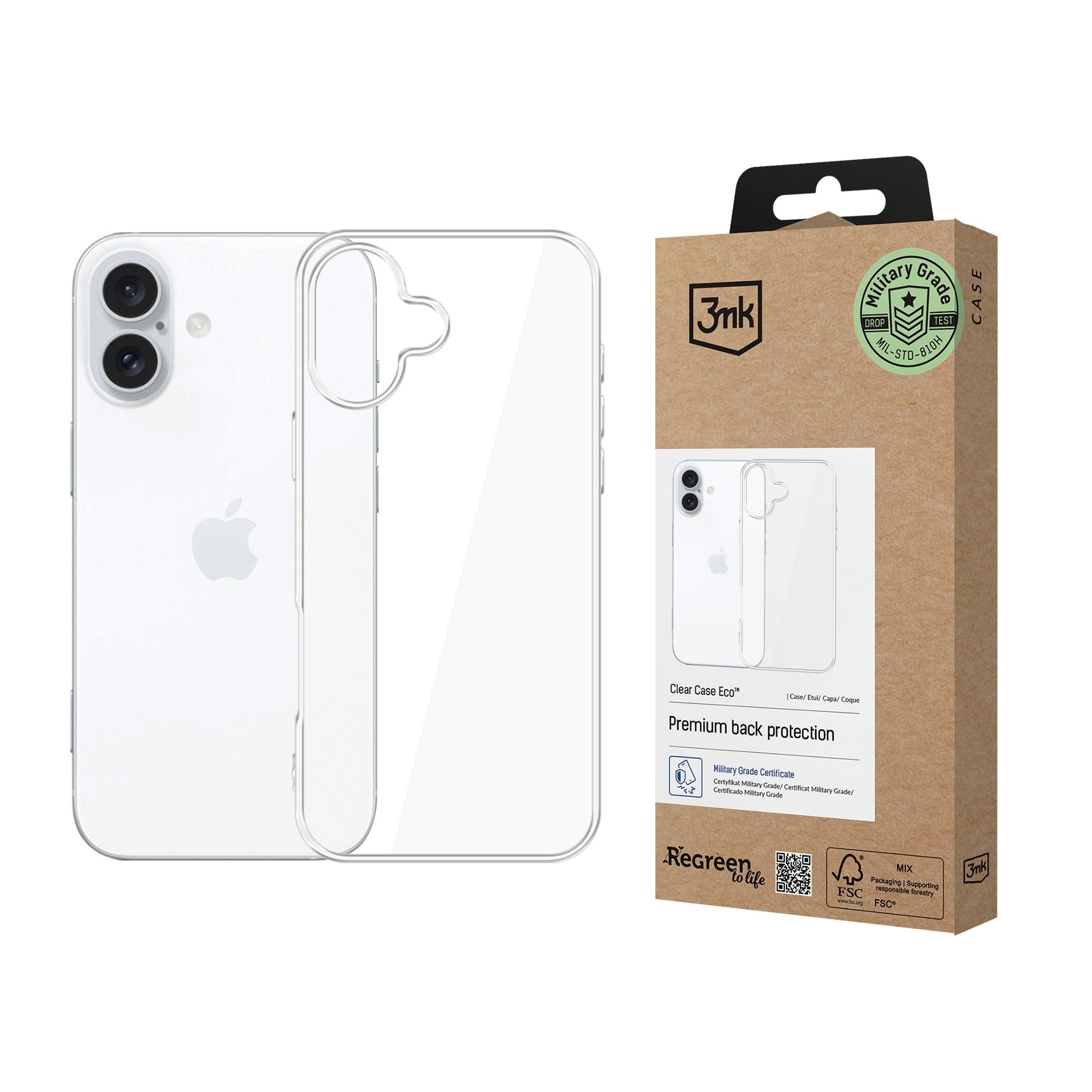 3mk Clear Case Eco för Apple iPhone 16 Plus – genomskinligt