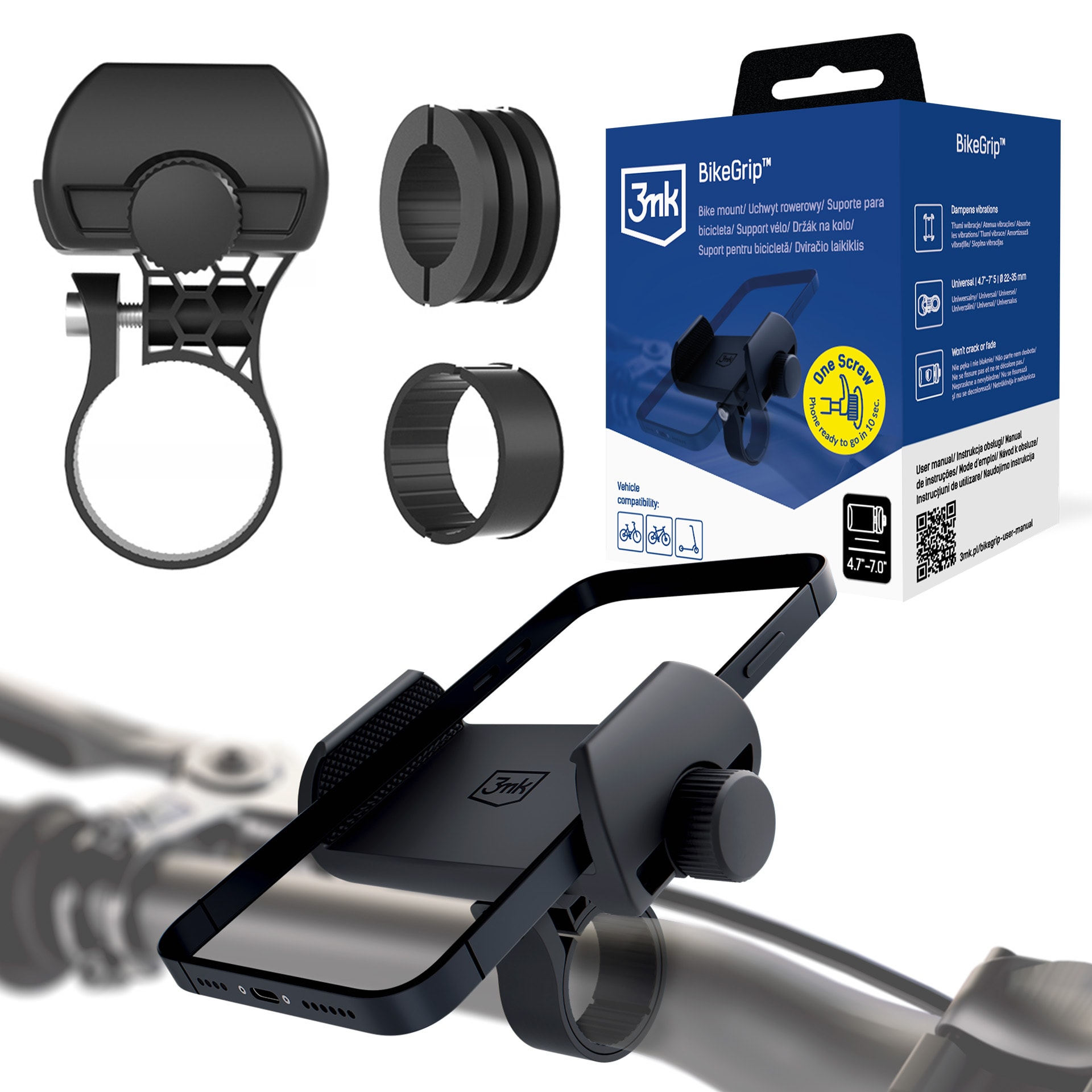 3mk BikeGrip cykelhållare för mobil – svart