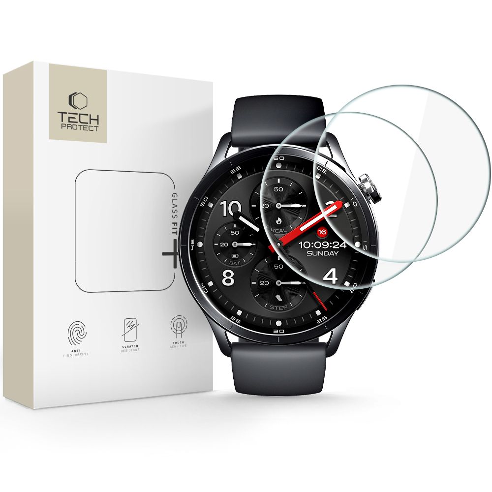 Tech-Protect Glass Fit+ 2-pack härdat glas till Xiaomi Watch S5 46 mm