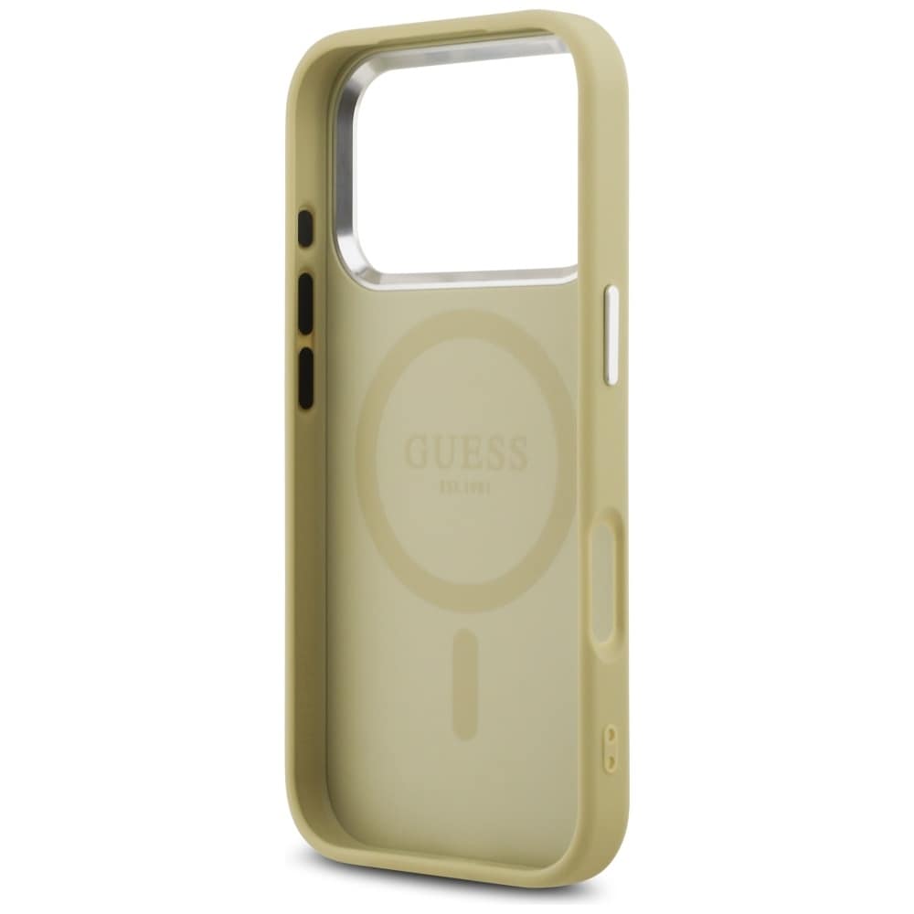 Guess Glitter Triangle Logo MagSafe-etui til iPhone 17 Pro – Guld