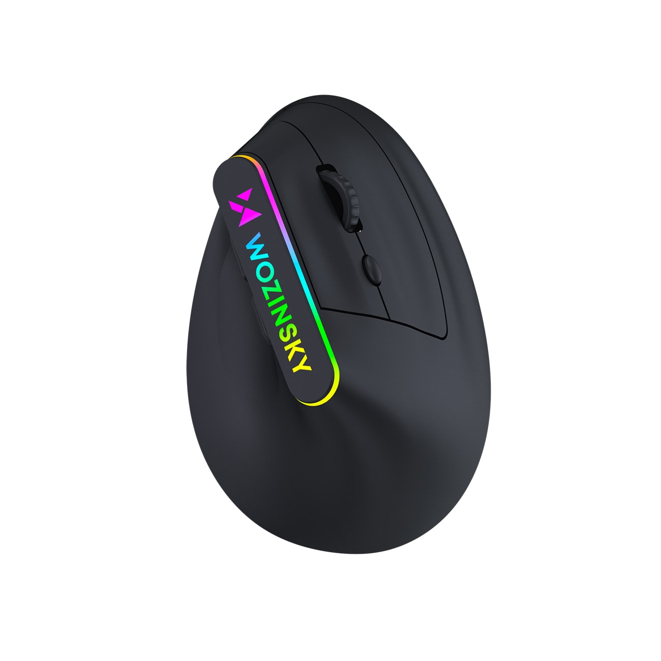 Wozinsky WMG-1164 Trådlös, vertikal, ergonomisk spelmus, 3600 DPI med RGB-bakgrundsbelysning – Svart