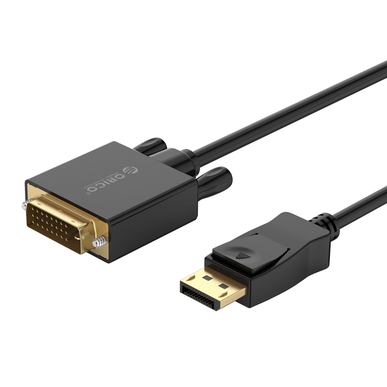 Orico XD-DTD DisplayPort till DVI 4K-kabel, 2 m – svart