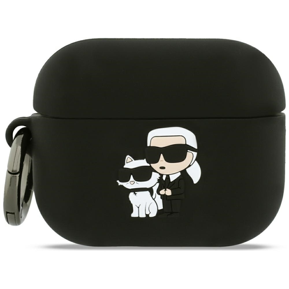 Product Image for Karl Lagerfeld silikonfodral med 3D-motiv av och Chaupette för AirPods Pro 3 – svart