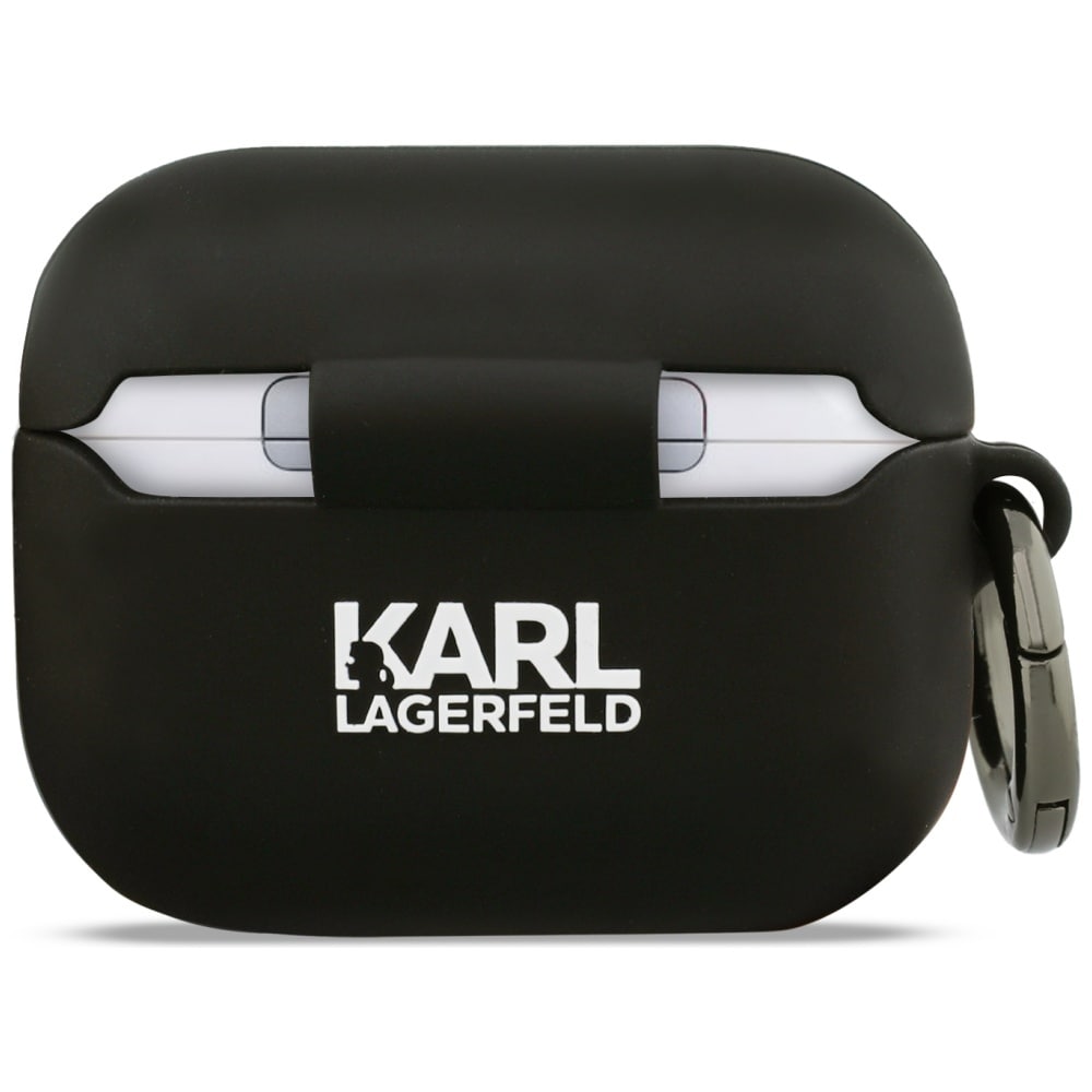Karl Lagerfeld silikone-etui med 3D-motiv af Karl & Chaupette til AirPods Pro 3 – sort