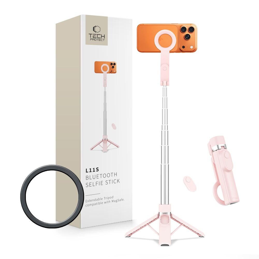 Product Image for Tech-Protect L11S MagSafe Bluetooth-selfiepinne – Rosa